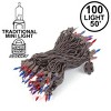 Novelty Lights 100 Light Incandescent Mini Christmas String Lights Brown Wire 50 Feet - 2 of 4