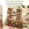 Angel Sar 5-Tier Wood Plant Stand, 10 Potted Plant Display Shelf, Carbonized Pine Wood Indoor Outdoor Plant Holder for Multiple Plants, 45 Inch Height - 3 of 4