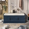 COWLOWN Multifunctional Storage Bench with 2 Drawers & 2 Cabinets, Entryway Shoe Bench with Removable Cushion - 3 of 4