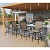 Simple Trending 4, Bar Height Patio Chair, High Top Patio Chairs, Supports 300 lbs (Brown Fabric) - 2 of 4