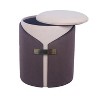 Techni Home Two-Toned Vanity Stool Ottoman with Storage - 3 of 4