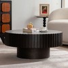 NicBex Modern Round Handcrafted Relief Coffee Table for Living Room,Wooden Tea Table with Sturdy Pedestal,Accent Center Table - 2 of 4