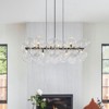 LLHZSY 42 1/10" Modern Linear Pendant Chandelier with Clear Bubble Glass 10-Light Fixture for Dining Room Living Room-Black/Chrome - 2 of 4