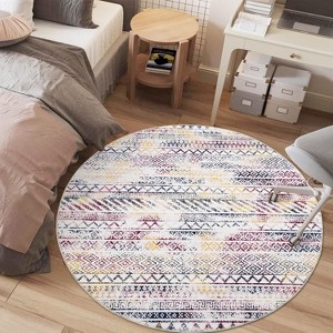Coucheta Modern Geometric Area Rug Machine Washable Non-Slip Low Pile Carpet for Living Room Bedroom,  Multi-Color & Size - 1 of 4