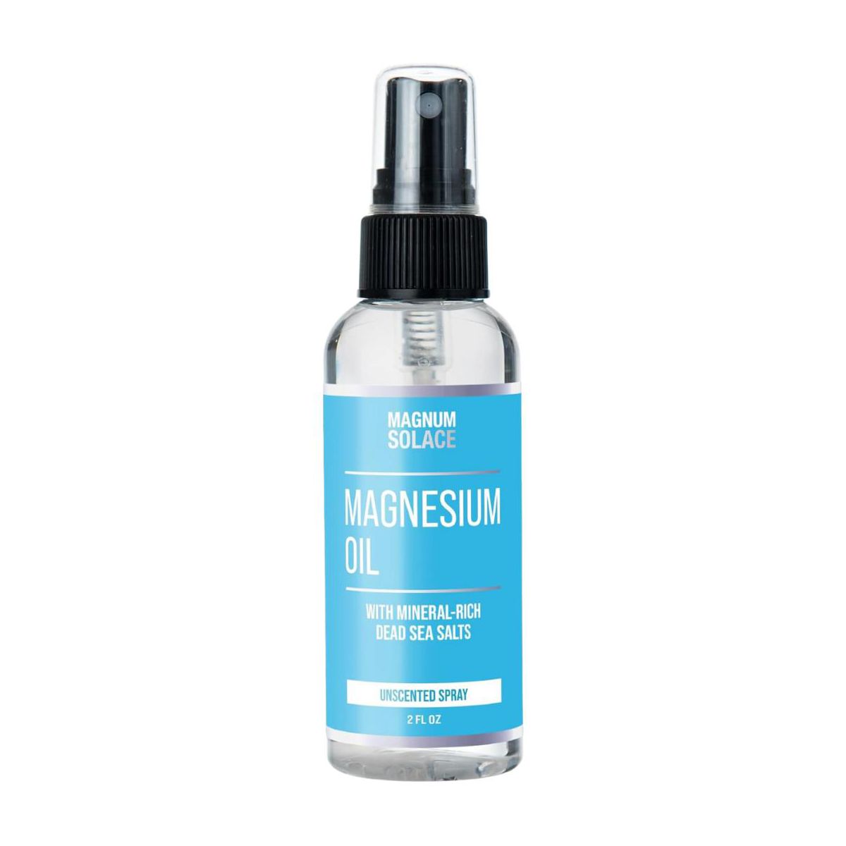 Magnum Solace Magnesium Oil Spray (Unscented) Made with Dead Sea Salt, Stronger Than Magnesium Lotion and Magnesium Cream (2 oz)
