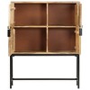 vidaXL Rustic Solid Mango Wood Highboard with Powder Coated Steel Legs and 4 Doors for Storage - Brown & Black, Size 31.5"x11.8"x39.4" - 3 of 4
