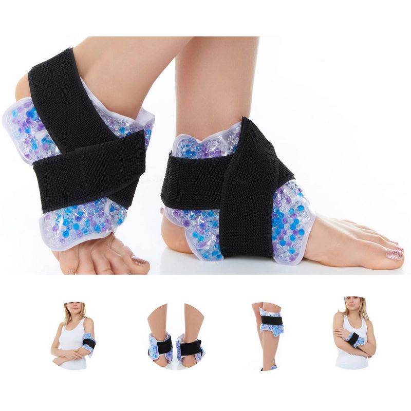 FOMI Ankle Wrist Hot Cold Gel Bead Ice Packs | 2 pack, 1 of 5