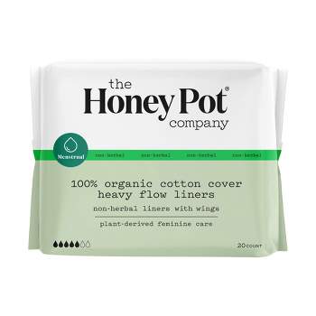 The Honey Pot Company, Non- Herbal Heavy Flow Pantiliners, Organic Cotton Cover - 20ct
