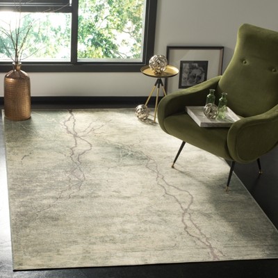 Gray Abstract Hand-Knotted Viscose Area Rug