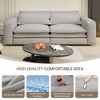 GDFStudio Odette Modern 93" King Size 3-Seater Convertible Teddy Upholstered Sofa Bed with 2 Lumbar Pillows - 3 of 4