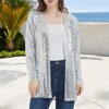 Anna-Kaci Women's Sequin Jacket Open Front Coat Blazer Party Cocktail Outerwear Cardigan - 3 of 4