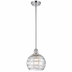 Athens Deco Swirl - 1 Light Stem Hung Mini Pendant In Industrial Style-10 Inches Tall and 8 Inches Wide - 1 of 1