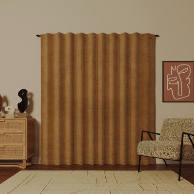 Gold Velvet Thermal Blackout Back Tab Curtain Panel, 50" x 84"