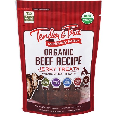 Photo 1 of Tender & True Organic Jerky Treat for Dogs Beef Flavor - Case of 10 - 4 oz  // BB 12/13/2024