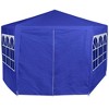 vidaXL Gazebo Blue 100% PE fabric 6.6x6.6 ft Foldable Gazebo - 3 of 4