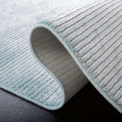 Turquoise and Grey Abstract Round Wool Area Rug