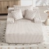 Oversized Corduroy Chaise Lounge Chair, Deep Seat Sleeper with USB & Cup Holders, 48" Wide No Assembly Sofa-3irtyhousy - 3 of 4