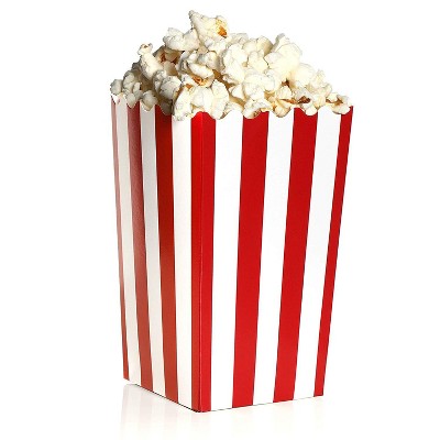 100 Mini Popcorn Boxes 3x5 Party Snack Favor Treat Containers Red/White, 20 Oz