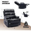 PU Leather Extra Wide Manual Recliner with Massage and Heat, Large Lazy Single Sofa with 1.5X Sponge Comfort Arm & Back for Living Room, Bedroom - 2 of 4