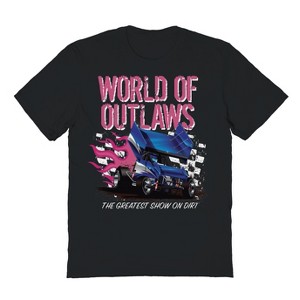 Woo Men's World Of Outlaws Grunge Logo Short Sleeve Graphic Cotton T-Shirt - 1 of 4