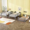 NicBex Twin Size Bunk Bed Convertible Triple Wooden Bed Frame with 2 Ladders and Full Length Guardrail, No Box Spring Required - 2 of 4