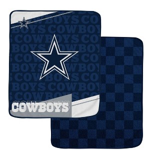NFL Dallas Cowboys Diagonal Ghost Checker Double Sided Ultra Cozy Blanket - 1 of 3