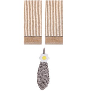 REGALWOVEN 3 Pcs Soft Absorbent Bathroom Hand Towels for Kitchen, Gym - 1 of 4