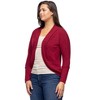 24seven Comfort Apparel Curved Hem Open Front Long Womens Bolero Shrug - 2 of 4