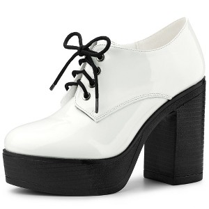 Allegra K Women's Platform High Chunky Heel Ankle Booties - 1 of 4