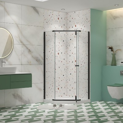 NicBex Shower Door 34.75" Wx72"H Frameless Piovt Shower Door with 1/4" (6mm) Clear SGCC Tempered Glass with Reversible Installation
