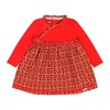 Mixed Up Clothing Baby Long Sleeve Ruffle Trim Dress and Bloomer Set - Red Multicolor - 3 of 4