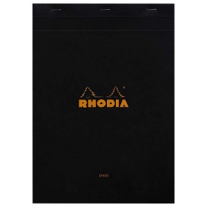 Rhodia Staplebound Notepad - Lined w/ margin 80 sheets - 8 1/4 x 11 3/4 - Black cover - 1 of 4