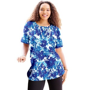 Catherines Women's Plus Size Suprema Ultra-Soft Scoopneck Tee - 1 of 4