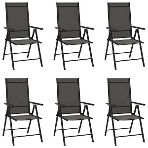 vidaXL Folding Patio Chairs 6 pcs Textilene Black - 1 of 1