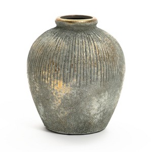 LuxenHome Rustic Gold and Brown Terracotta 8.7-Inch Tall Bud Vase Multicolored - 1 of 4