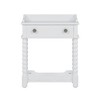 Lyngins Retro Style Nightstand with Drawer & Open Shelf for Bedroom, Storage End Table for Living Room, Side Table with Turned Legs & Metal Handle - 4 of 4