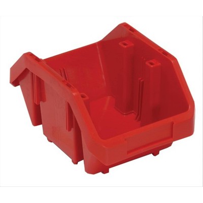 Quantum Storage Systems Quickpick Bin, 9-1/2"W X 6-5/8"D X 5"H, Allows Double Sided Access To Stored Items, Heavy-Duty Polypropylene, Red, Made In Usa