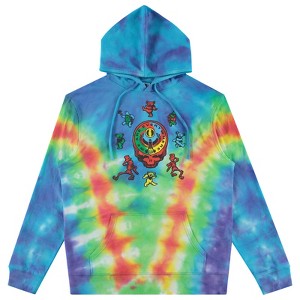 Mens Grateful Dead Hoodie Sweatshirt - Grateful Dead Dancing Bears Vintage Tie Dye Rock Hoodie With Sleeve Print - 1 of 4