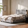 GDFStudio Brandi Contemporary Tufted Upholstered Queen Bed Frame with Diamond Stitching - 2 of 4