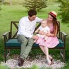 Costway Outdoor Garden Park Bench with Padded Cushion Wood Grain Coated Heavy Duty Frame - 3 of 4