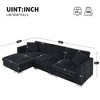 Modern L-Shaped Cloud Sofa: 4-Seat Chenille Luxury Couch with Oversized Chaise, 2 Free Pillows - Ideal for Living Room, Apartment, Office - 2 of 4