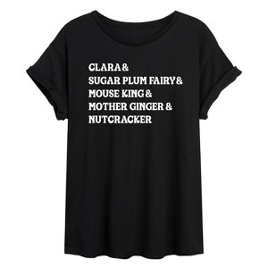 Women's - Instant Message - Nutcracker Characters Oversized Graphic T-Shirt - 1 of 4