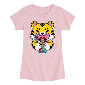 Girls' - Instant Message - Tiger Ramen Fitted Short Sleeve Graphic T-Shirt - 1 of 4
