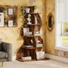 SEVOBAL Decorative Bookshelf 5-Tier Wall Corner Bookshelf Corner Shelf Storage Rack Plant Stand, Brown, 19.69"*18.9"*70.47" - 4 of 4