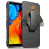 Nakedcellphone Combo for LG Stylo 4 - Ring Grip/Stand Case and Belt Clip Holster - Black - 3 of 4