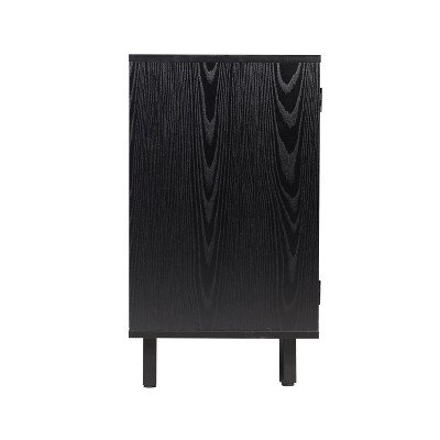 Black Engineered Wood Classic Bar and Sideboard with Storage