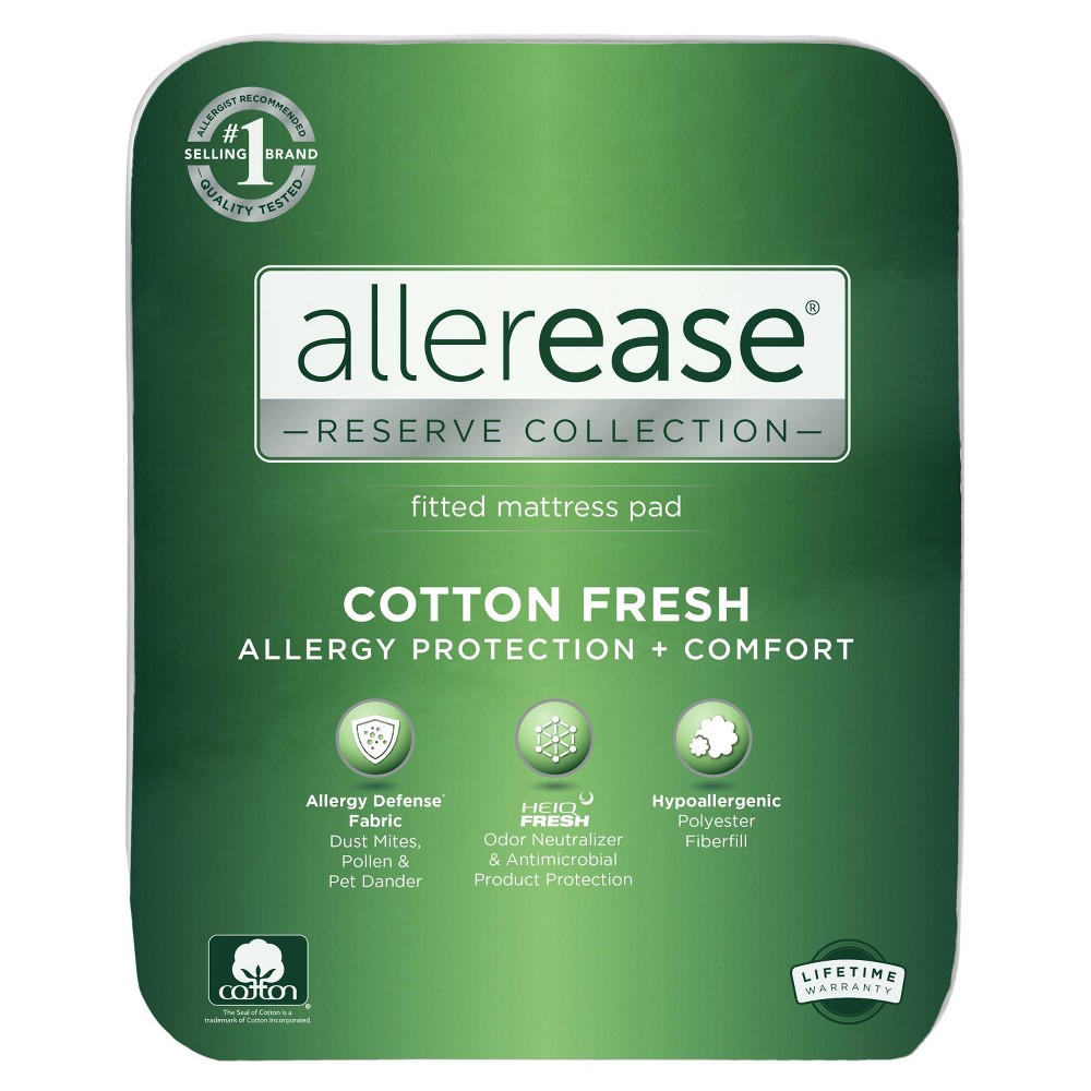 Photos - Mattress Cover / Pad Allerease Queen Reserve Cotton Fresh Allergy Defense Machine Washable Fitt