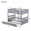 NicBex Full Over Full Bunk Bed with Trundle,Loft Bed with Ladder and Convertible to 2 Full Size Bed for Bedroom,White - 3 of 4