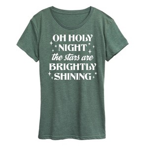 Women's - Instant Message - Oh Holy Night Christmas Short Sleeve Graphic T-Shirt - 1 of 4