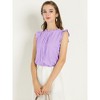 INSPIRE CHIC Women's Ruffled Curved Hem Business Office Vintage Sleeveless Blouse - 3 of 4